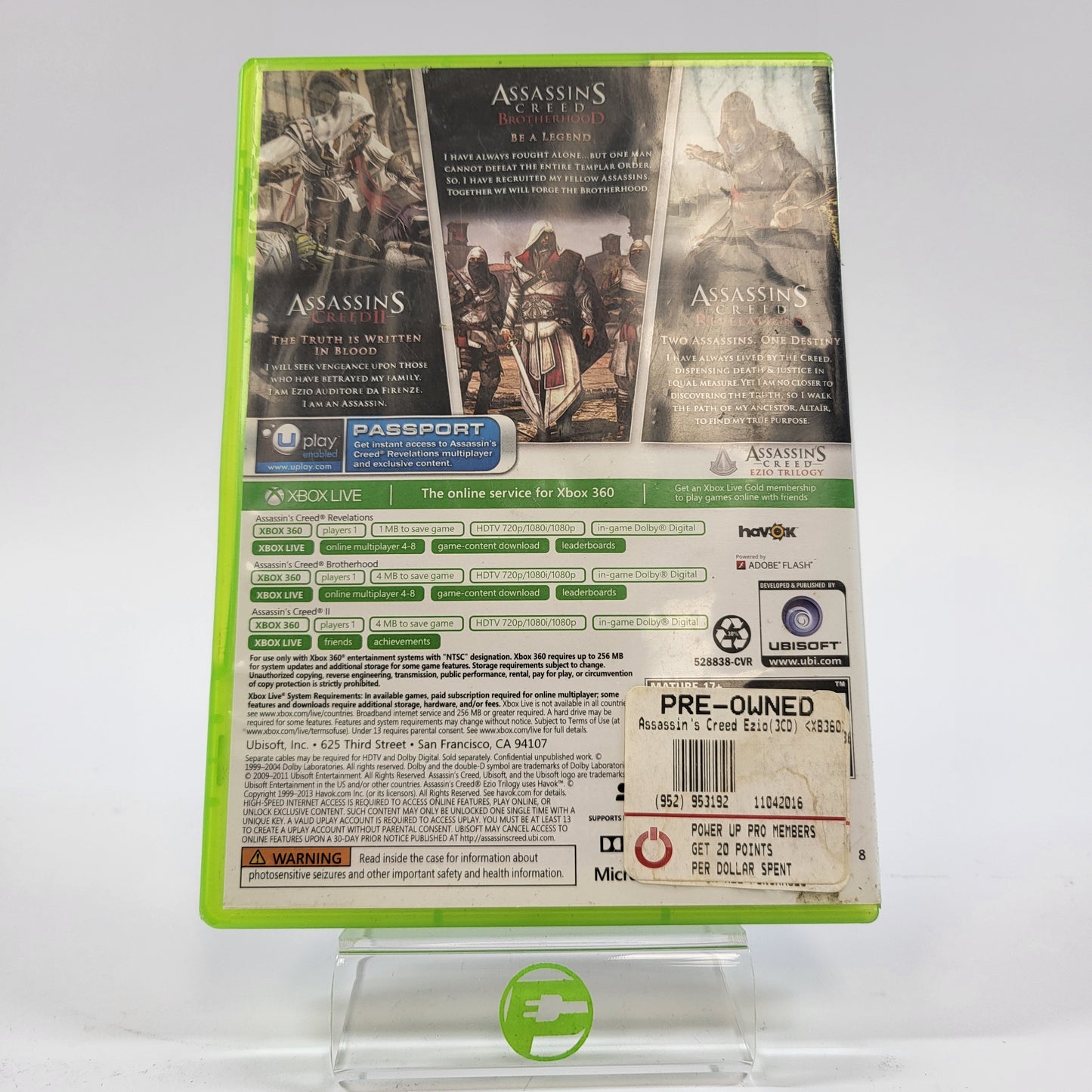 Assassin's Creed: Ezio Trilogy (Microsoft Xbox 360, 2013)