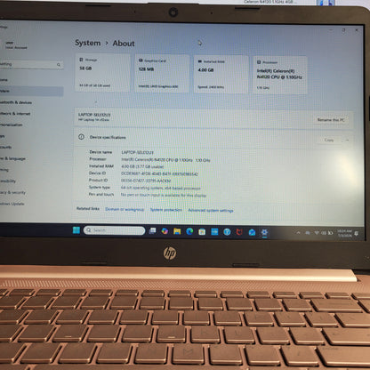 HP Laptop 14-cf2112wm 13.9" Celeron N4120 1.1GHz 4GB RAM 64GB SSD READ