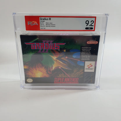 Gradius III (Super Nintendo SNES, 1991) PSA 9.2 CIB