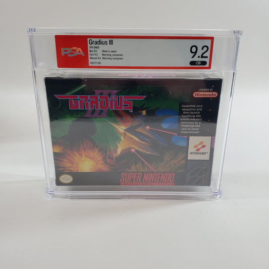 Gradius III (Super Nintendo SNES, 1991) PSA 9.2 CIB