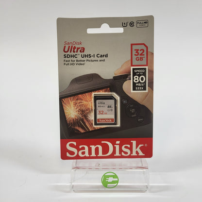 New SanDisk Ultra 32GB 80MB/s SDHC Card FHD