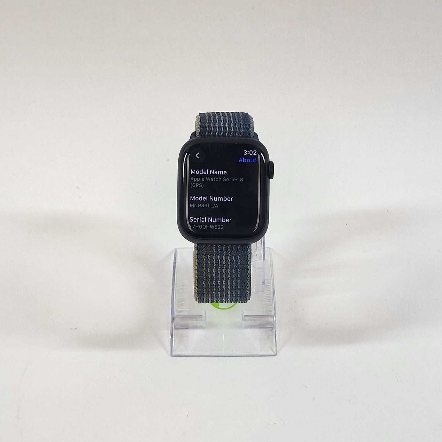 GPS Only Apple Watch Series 8 45MM Midnight Aluminum Anchor Blue Braided Solo 