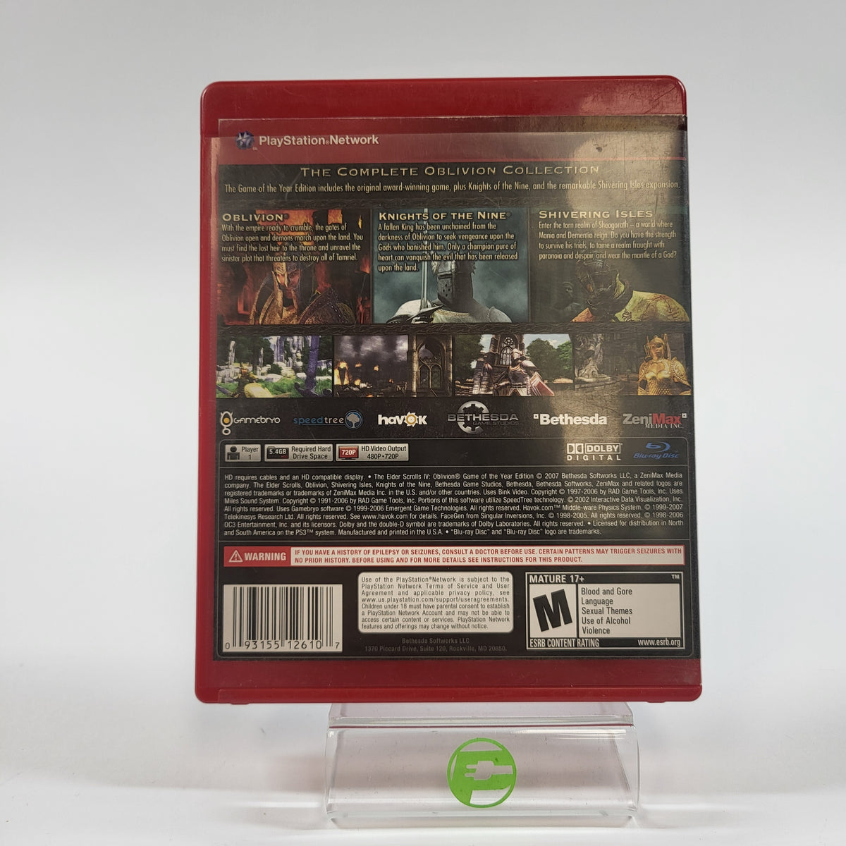 Elder Scrolls IV Oblivion Game of the Year [Greatest Hits] (Sony PlayStation 3 PS3, 2007)