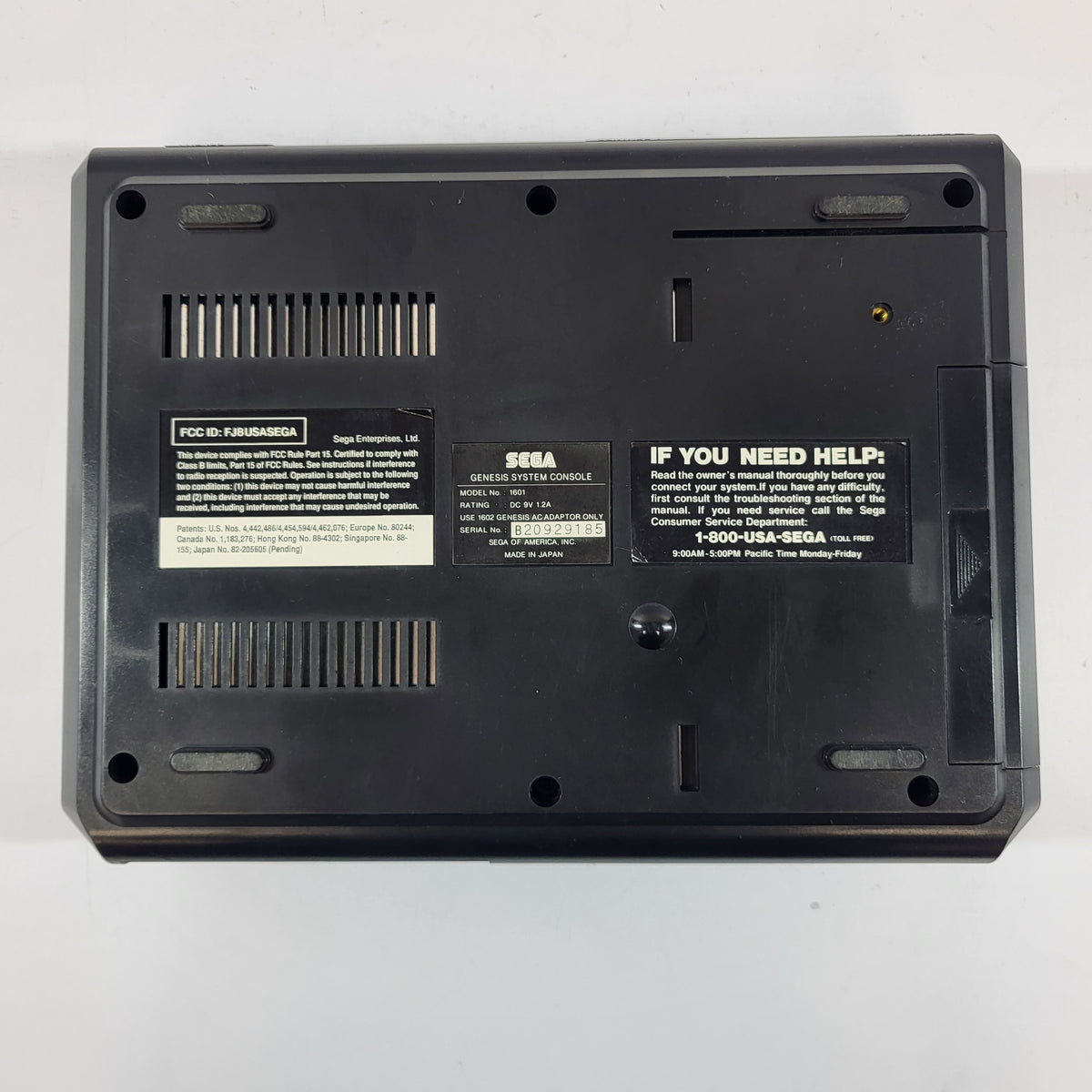 Sega Genesis Console Gaming System Black 1601