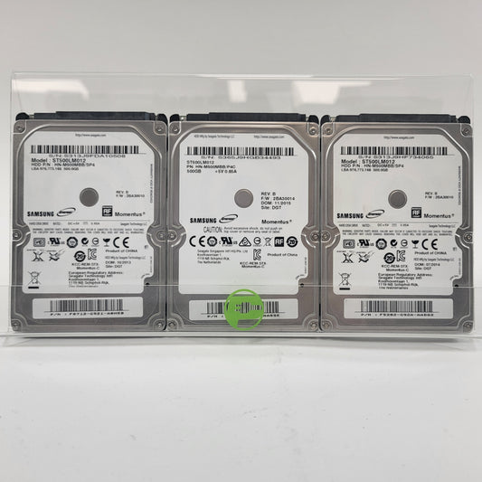 Lot of 3 Seagate 2.5" Samsung Momentus 5400 500GB SATA 3Gb/s HDD ST500LM012