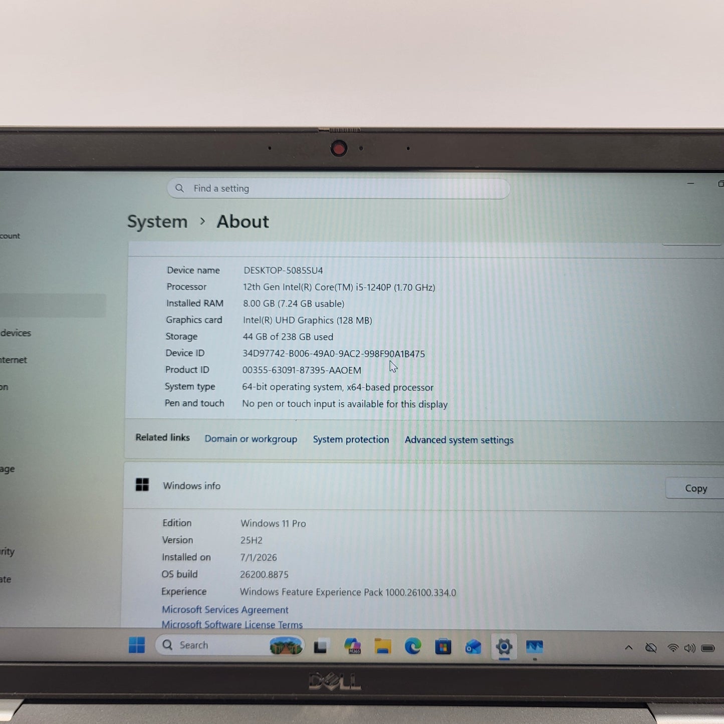 Dell Latitude 5431 14" i5-1240P 1.7GHz 8GB RAM 256GB SSD