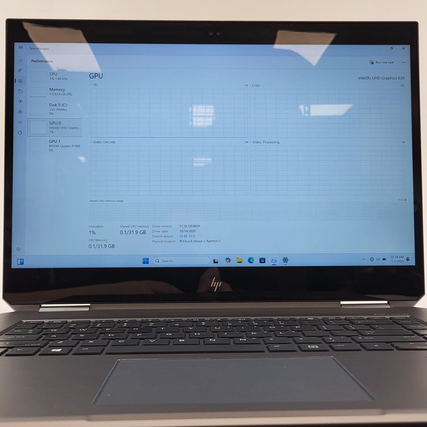 HP Zbook x360 6FP02UT 15.6" i9-8950HK 2.9GHz 64GB RAM 512GB Quadro P1000
