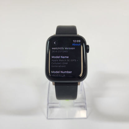 Unlocked Apple Watch SE 2nd Gen Midnight Aluminum Aftermarket Band MNU03LL/A