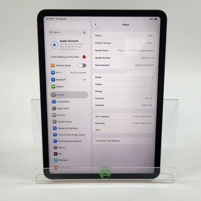 WiFi Only Apple iPad Pro 11" 2nd Gen 256GB Space Gray MXDC2LL/A
