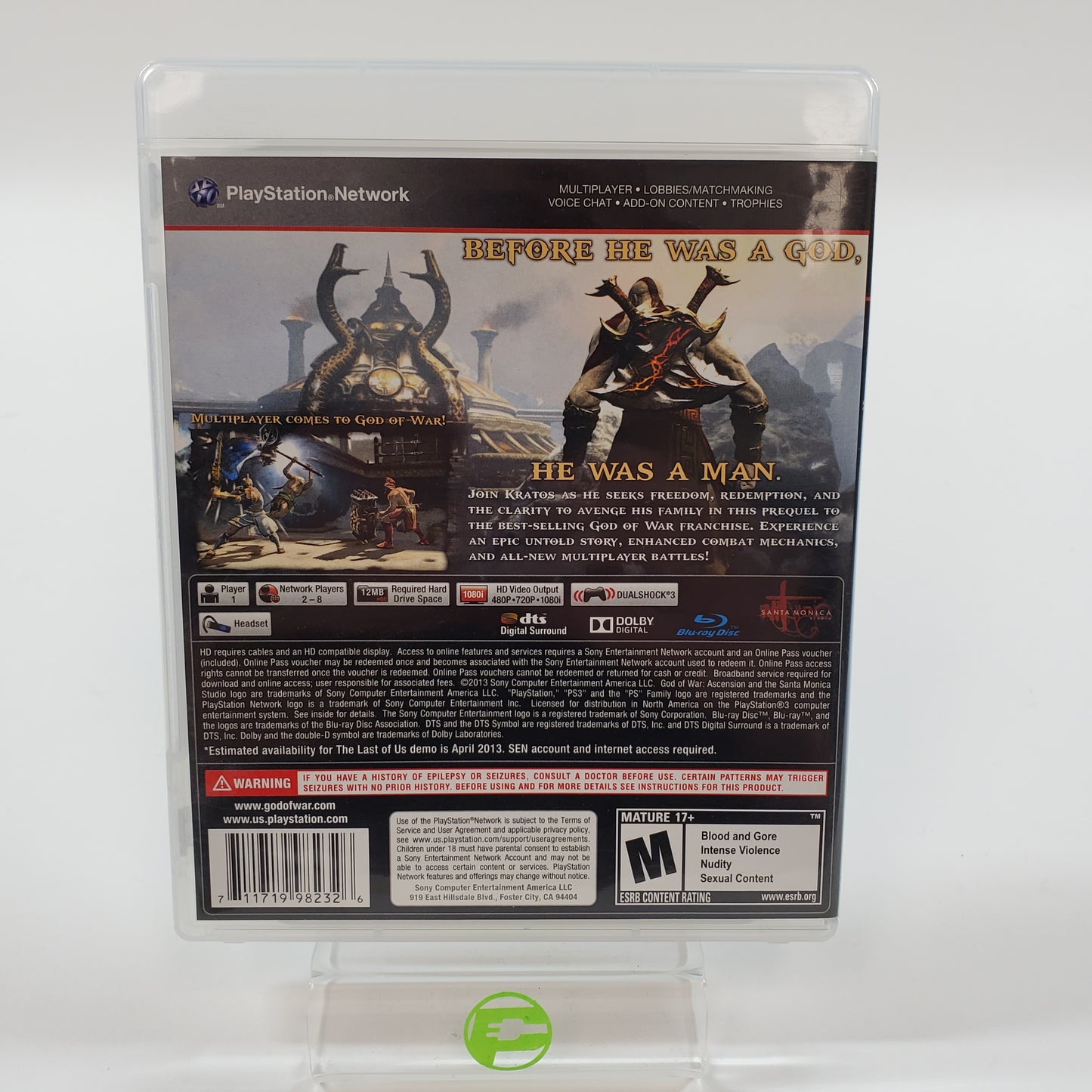 God of War Ascension (Sony PlayStation 3 PS3, 2013)