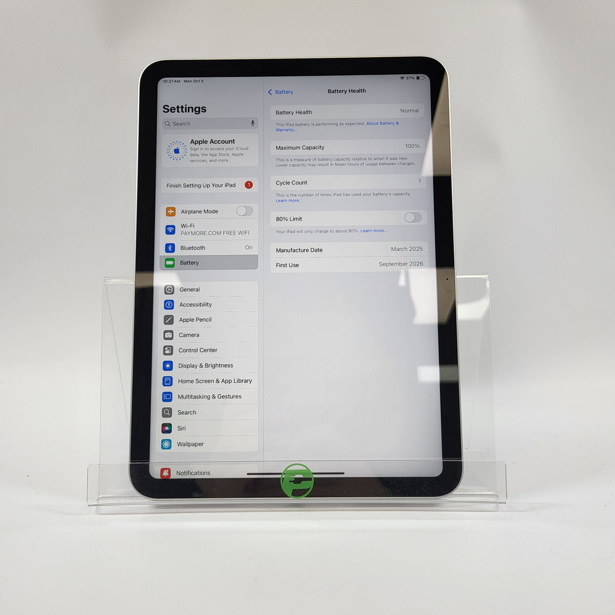 WiFi Only Apple iPad 11" (A16) 128GB Silver MD3Y4LL/A