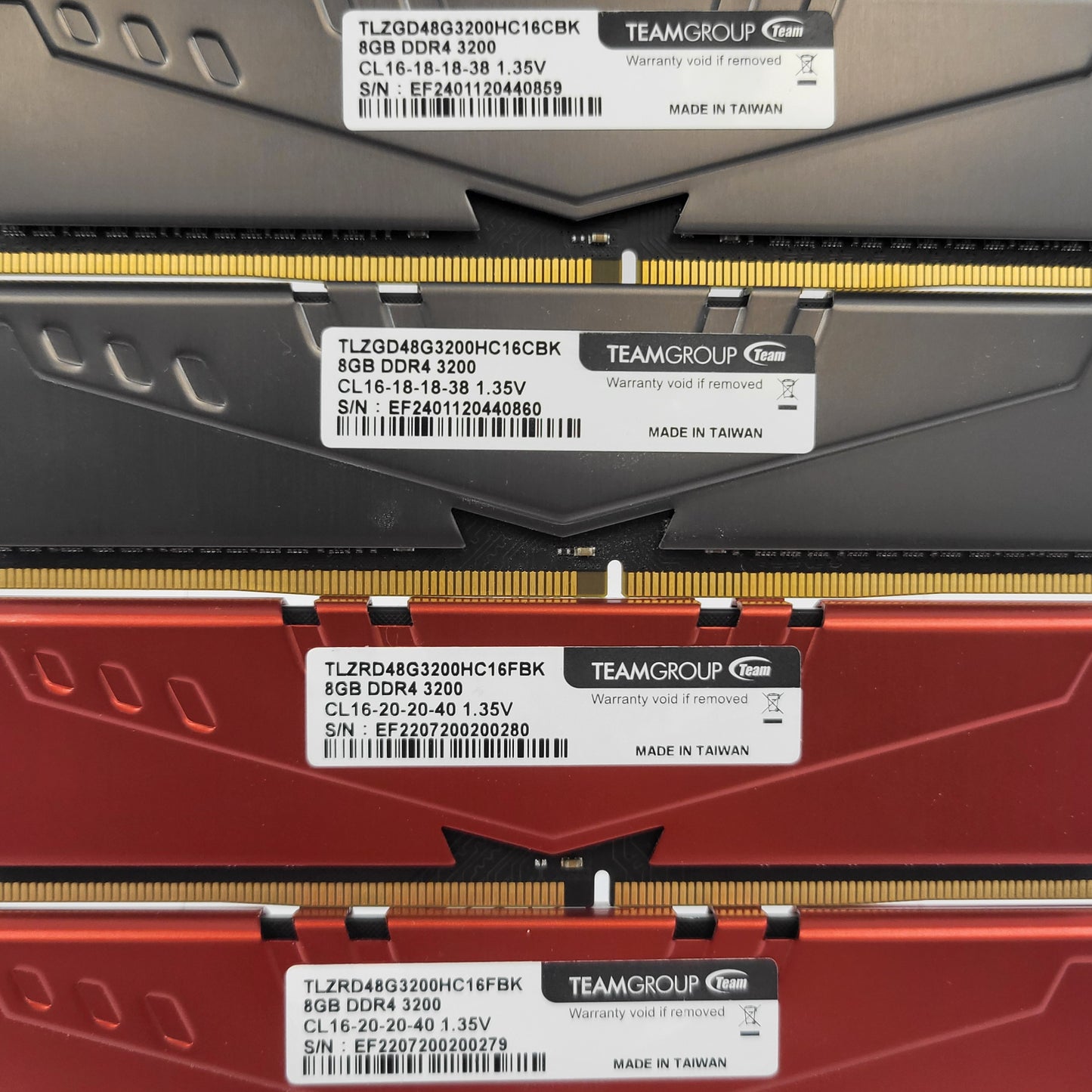 TeamGroup T-Force Vulcan 32GB (4x8GB) RAM DDR4 3200MHz TLZGD48G3200HC16CBK