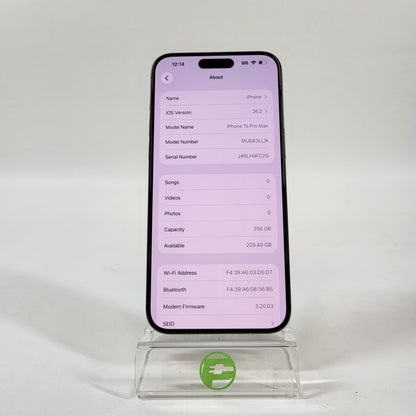 Factory Unlocked Apple iPhone 15 Pro Max 256GB Natural Titanium MU683LL/A