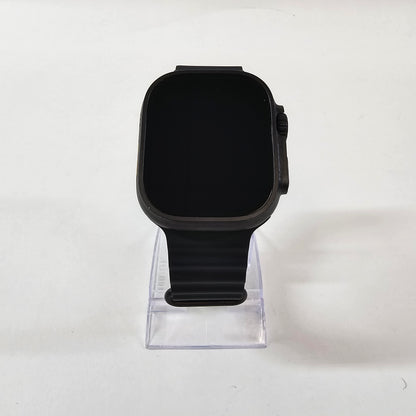 Factory Unlocked Apple Watch Ultra 2 Black Titanium Grooved Silicone Band 