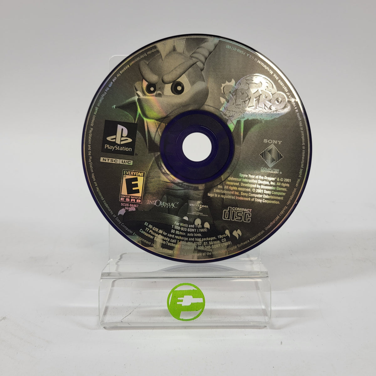Spyro Year of the Dragon [Greatest Hits] (Sony PlayStation 1, 2000) Incomplete