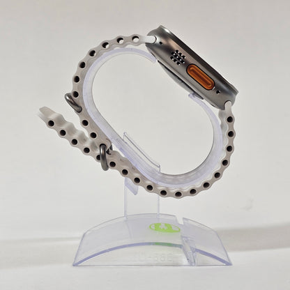 Unlocked Apple Watch Ultra 49MM Natural Titanium White Ocean Band MNH83LL/A