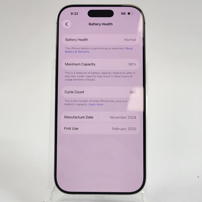 Unlocked Apple iPhone 16 Pro 128GB 26.6.1 White Titanium MYMA3LL/A